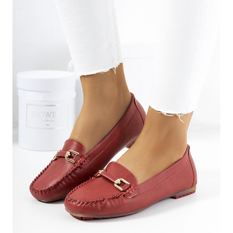 Flavon maroon loafers for women red 1
