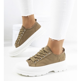 Green sneakers with chunky Prenzel sole 1