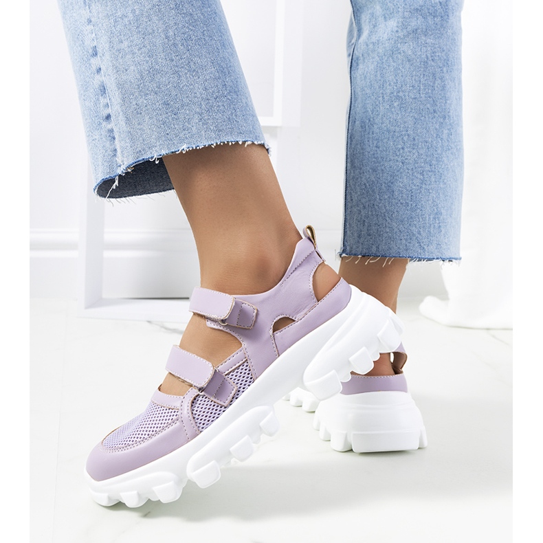 Purple sneakers with a tractor sole from Djurs 1