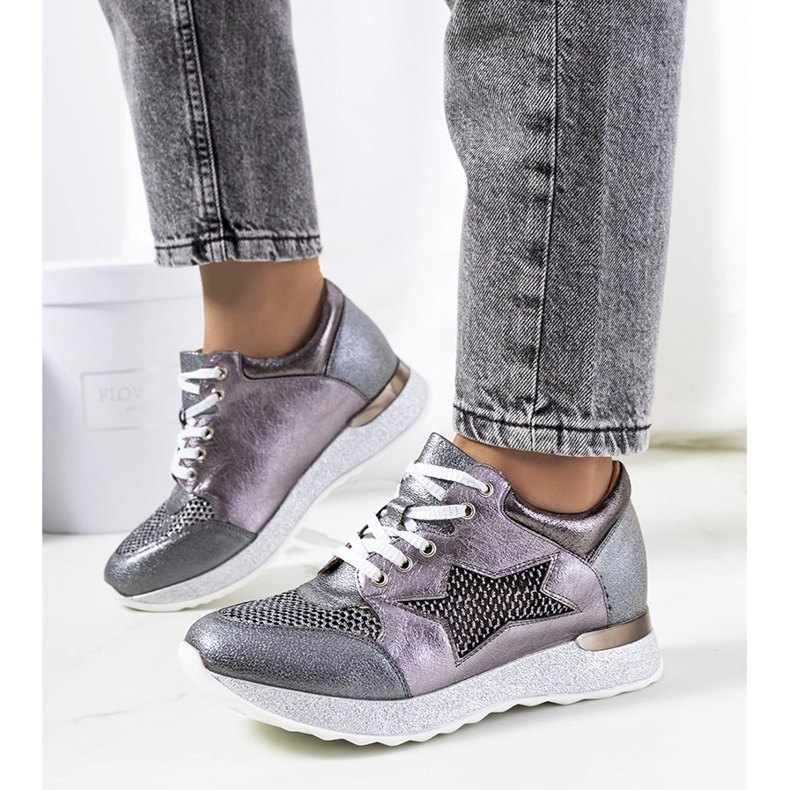 Gray metallic sneakers from Torres grey 1