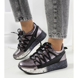 Gray metallic ballard sneakers silver 1