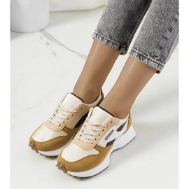 Onorato women's brown sneakers beige 1