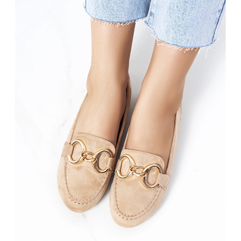 Beige loafers with a Castor buckle 1 Beige loafers with a Castor buckle 1