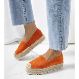 Orange espadrilles on the Dione platform 1