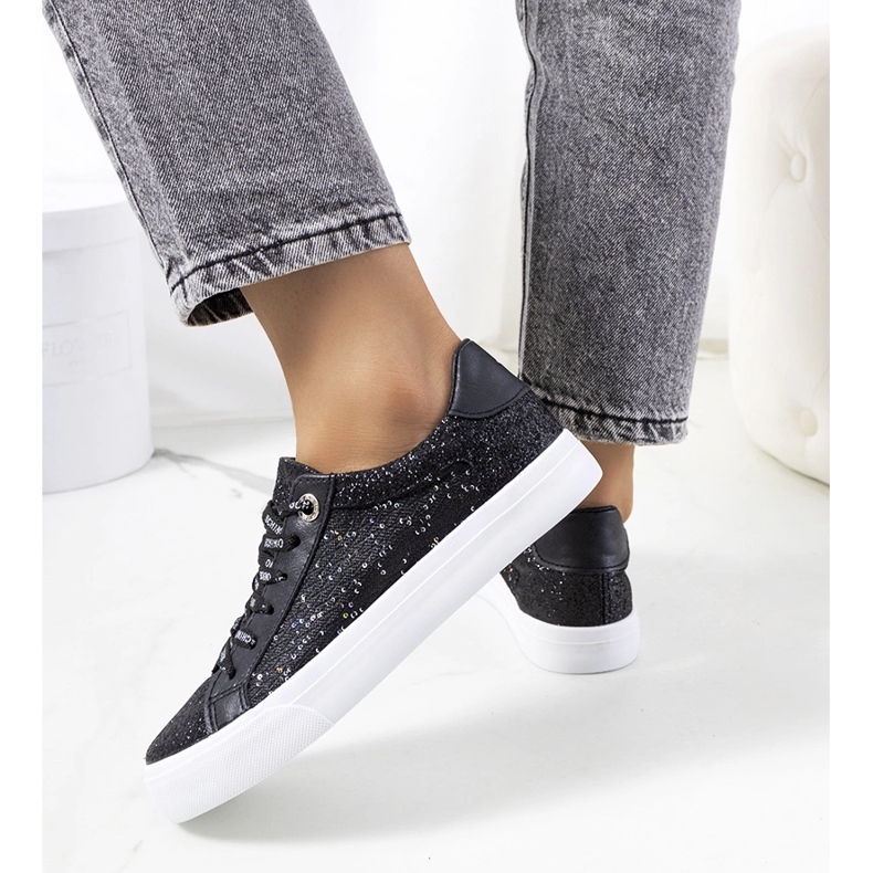 Black shiny Kramer sneakers 1