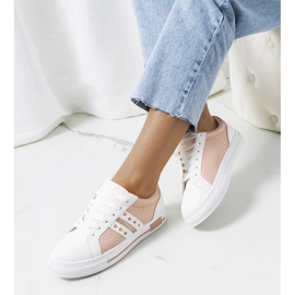 Pink sneakers with Luus studs white 1