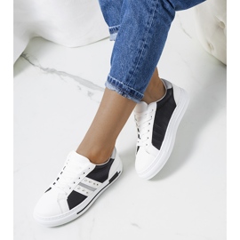 Black sneakers with Luus studs white silver 1 Black sneakers with Luus studs white silver 1