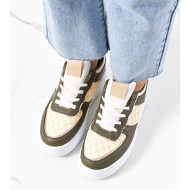 Green women's Manal sneakers beige khaki 1