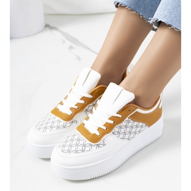 White women's Manal sneakers yellow 1