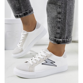 Dings white and gray sneakers silver grey 1