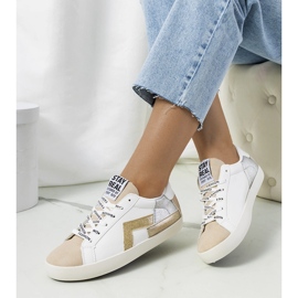 Amaal shiny white sneakers beige 1