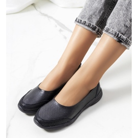 Mirjam black leather ballerinas 1