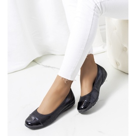 Black leather Nerena ballerinas 1