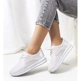 Serra silver leather sneakers 2