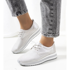 Serra silver leather sneakers 1