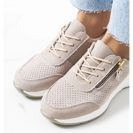 Zakiya beige leather sneakers 1 Zakiya beige leather sneakers 1