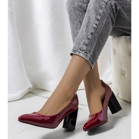 Red lacquer pumps on the Shannen post multicolored 1