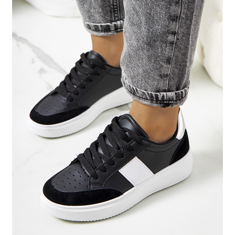 Ontario women's black sneakers silver 1