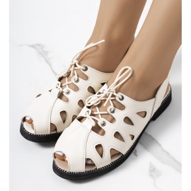 Beige Vlis tied sandals 1