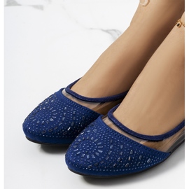 Navy blue semi-transparent Malene ballerinas 1