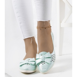 Binney green shiny ballerinas 1