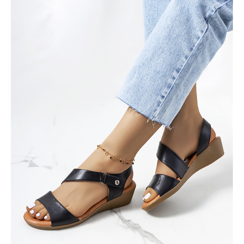 Black wedge sandals from Souttar 1