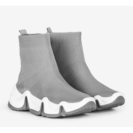 Gray high-top sneakers from Barnett grey 1