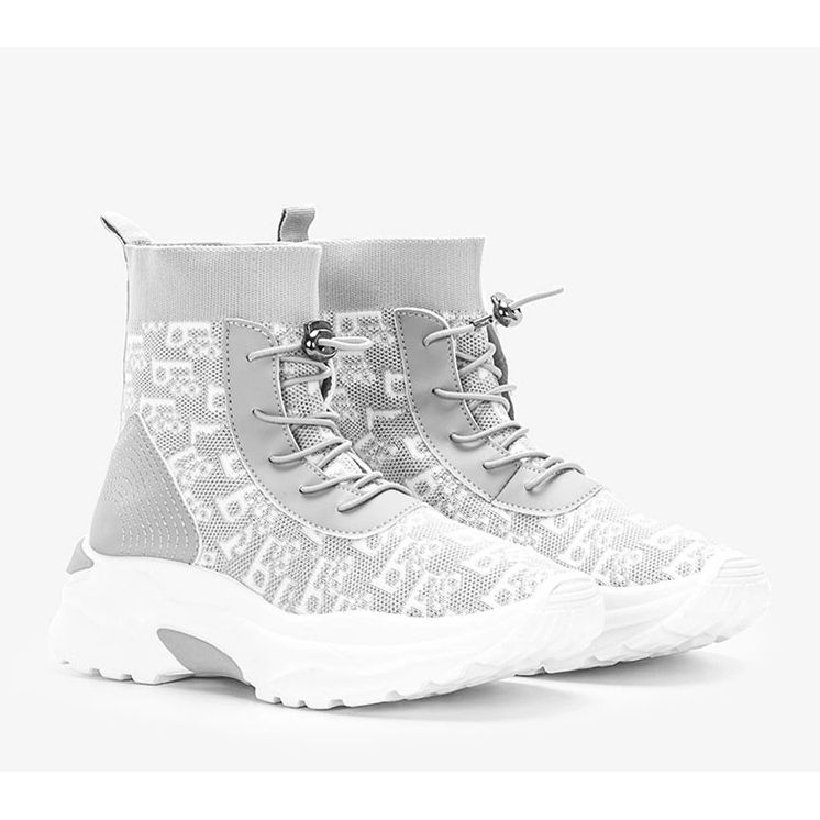 Gray women's Erma sneakers white 1