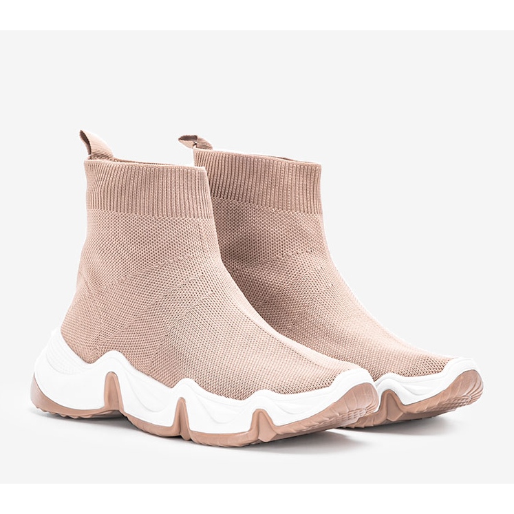 Terica brown high-top sneakers beige 1