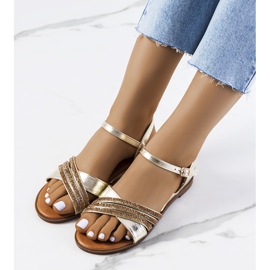Gold Parade Rhinestone Sandals golden 1