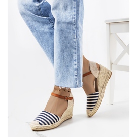 Navy blue espadrilles on the Garvan wedge beige 1 Navy blue espadrilles on the Garvan wedge beige 1