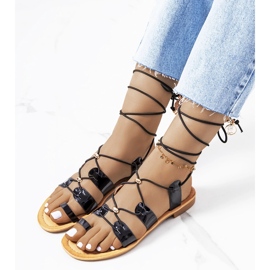 Albertis black lacquered sandals 1 Albertis black lacquered sandals 1