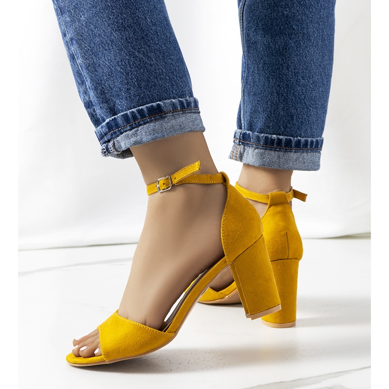 Mustard sandals on the Polet post yellow 1