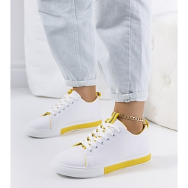Women's white Lintula sneakers yellow 1