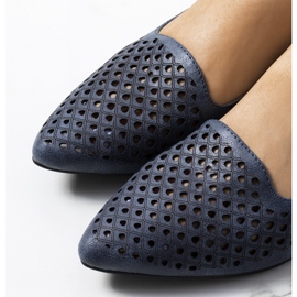 Jarrett navy blue openwork loafers 1