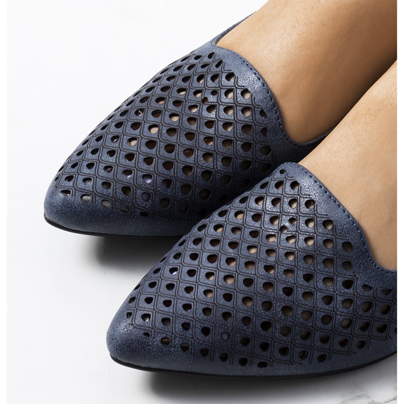 Jarrett navy blue openwork loafers 1