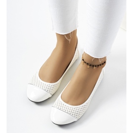 Kirsti white openwork ballerinas ecru 1