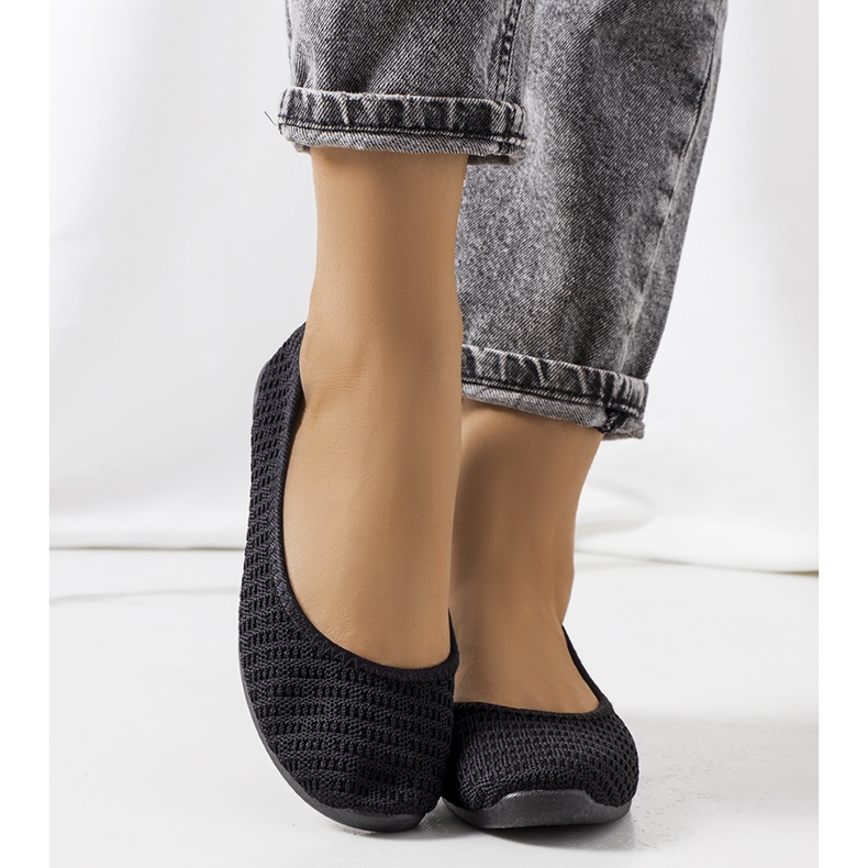 Black Holmen openwork ballerinas 1