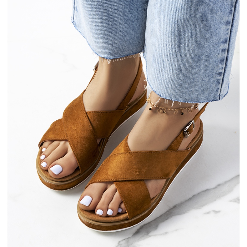 Brown suede sandals from Savage 1