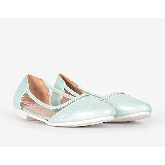 BM Mint lacquered Liisi children's ballerinas green 1