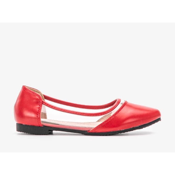Red semi-transparent Juva ballerinas 1