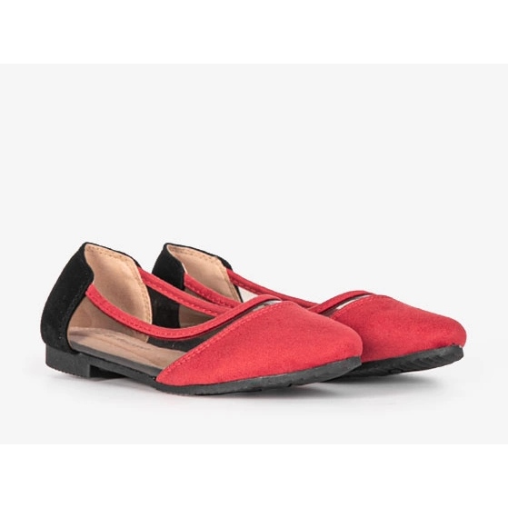 Kortes red suede ballerinas for children 1