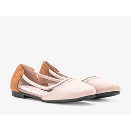 Kortes beige suede ballerinas for children 1