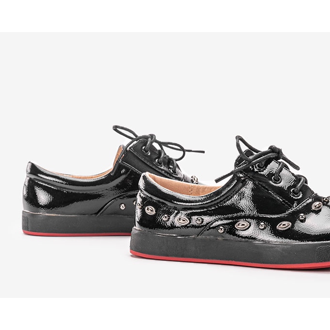 Black lacquered children's sneakers from Mikaela 1