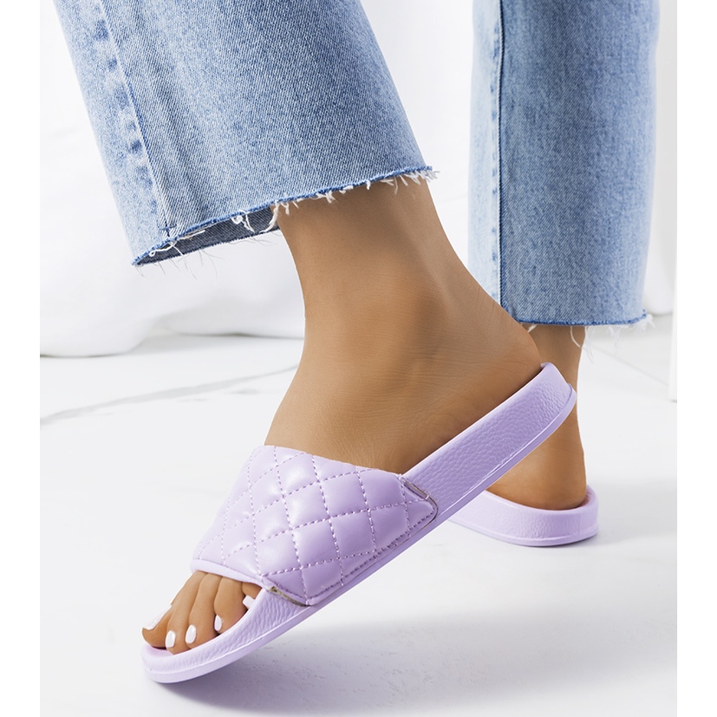 Kate's purple quilted slippers violet 1
