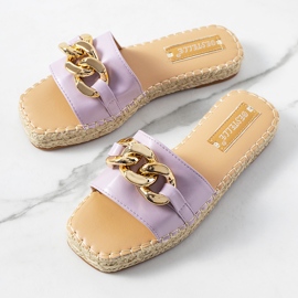 Cairo purple slippers with chain violet 1