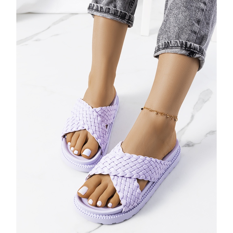 Purple slippers on the Bierings platform violet 1