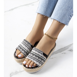 Black slippers on the Ana platform 1