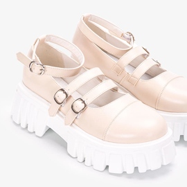 Beige shoes with a tractor sole by Jonell 1