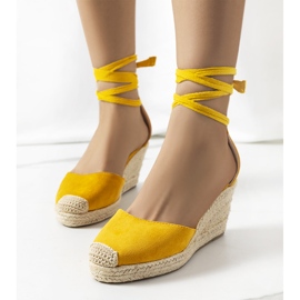 Yellow espadrilles on the Tyler wedge 1